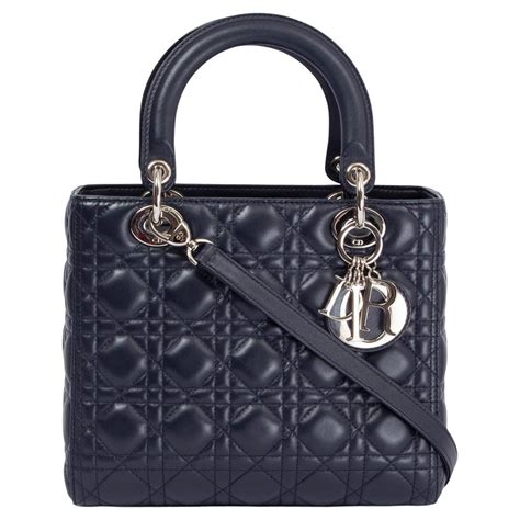 lady dior bag navy blue